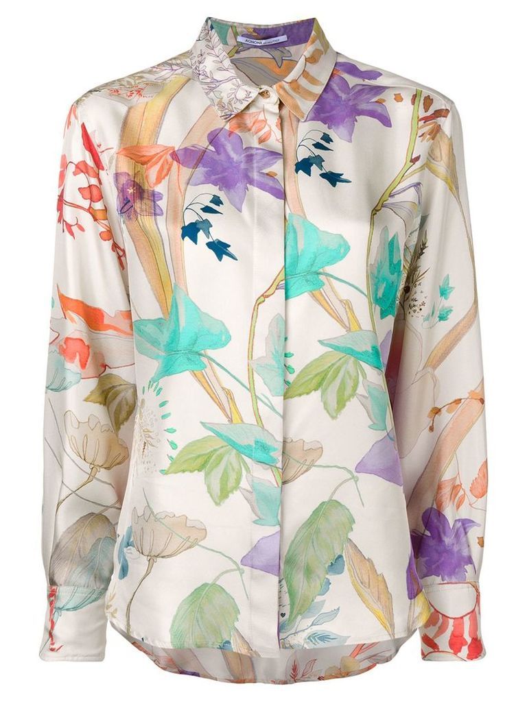 Agnona floral print shirt - Neutrals