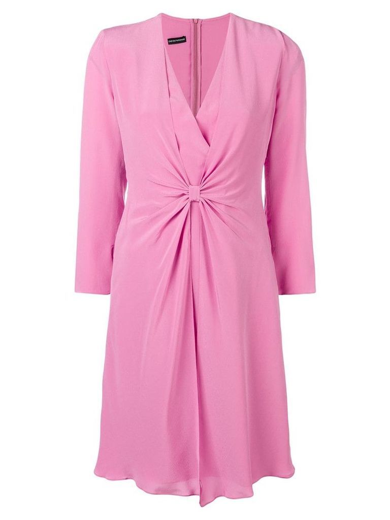 Emporio Armani V-neck knot dress - Pink