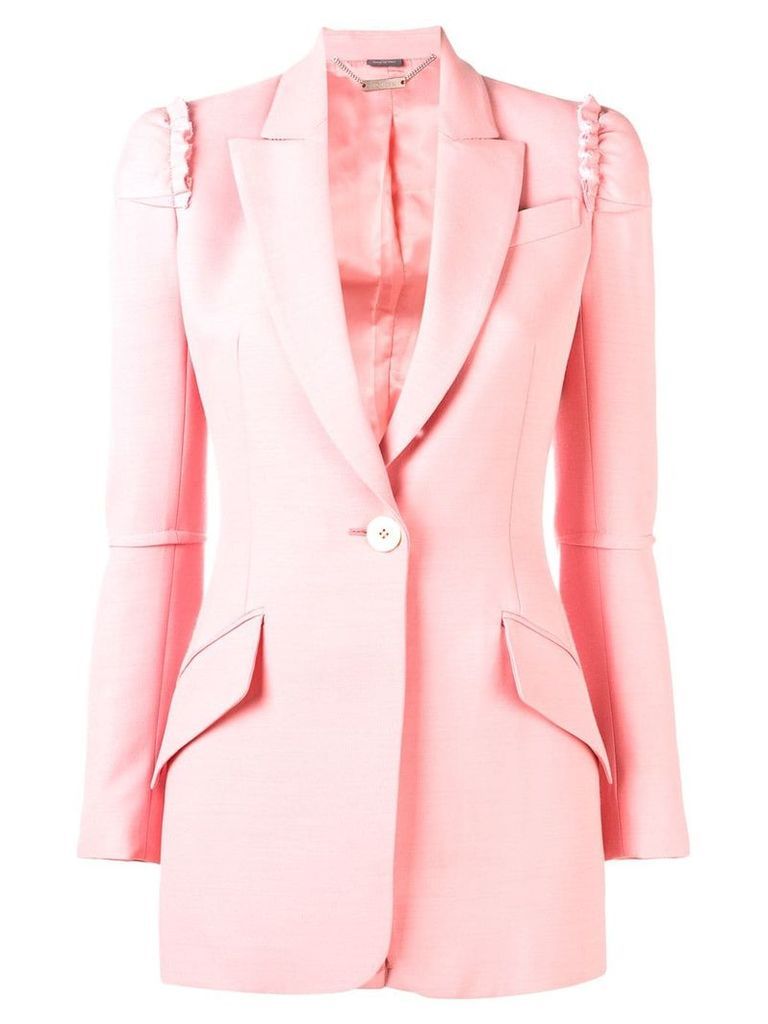 Alexander McQueen ruffle detail blazer - Pink