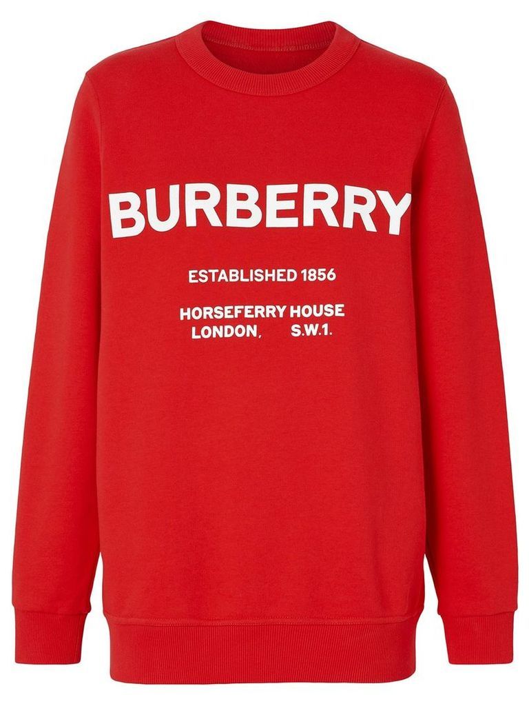 Burberry Horseferry Print Cotton Sweatshirt - Red