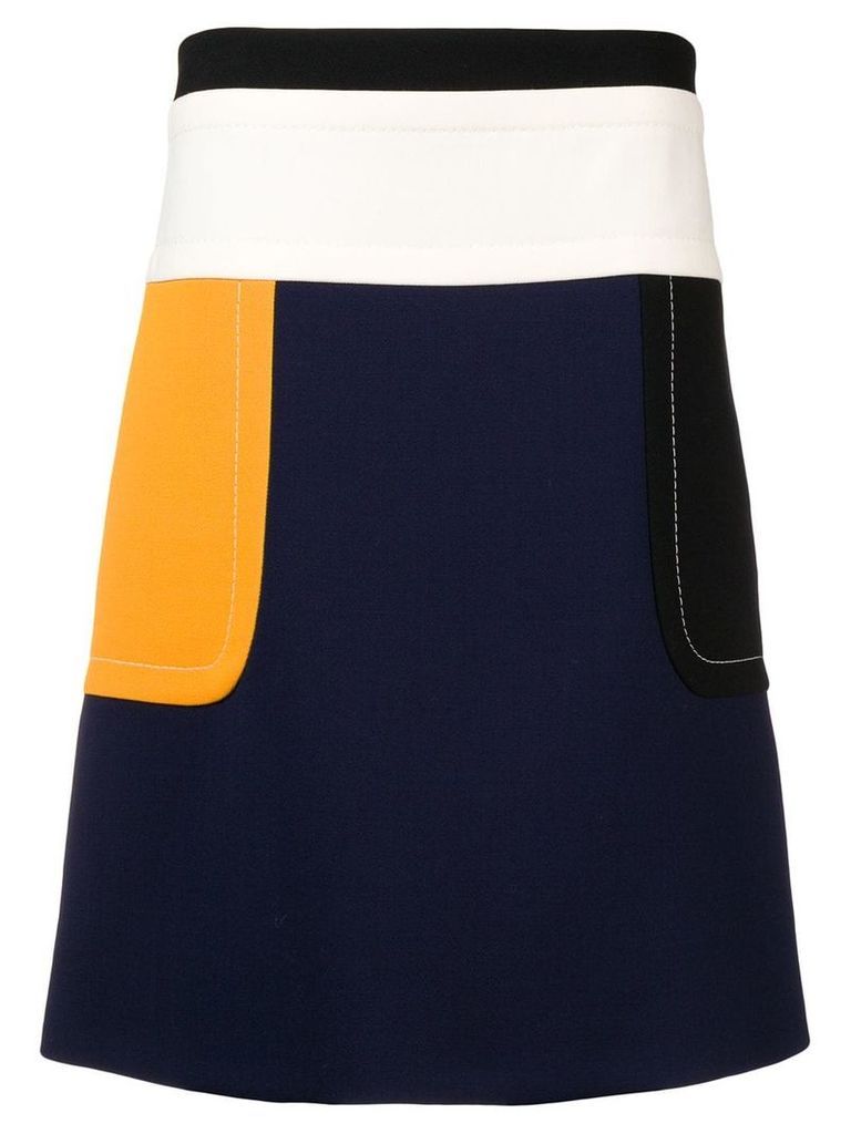 Marni colour block high-waist skirt - Blue