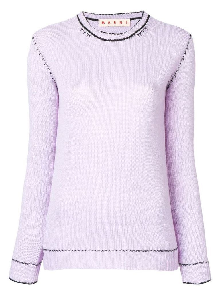 Marni slim-fit knitted cashmere sweater - PURPLE
