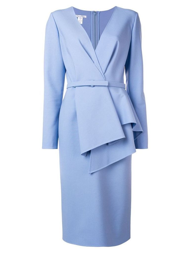 Oscar de la Renta tailored wrap-style dress - Blue
