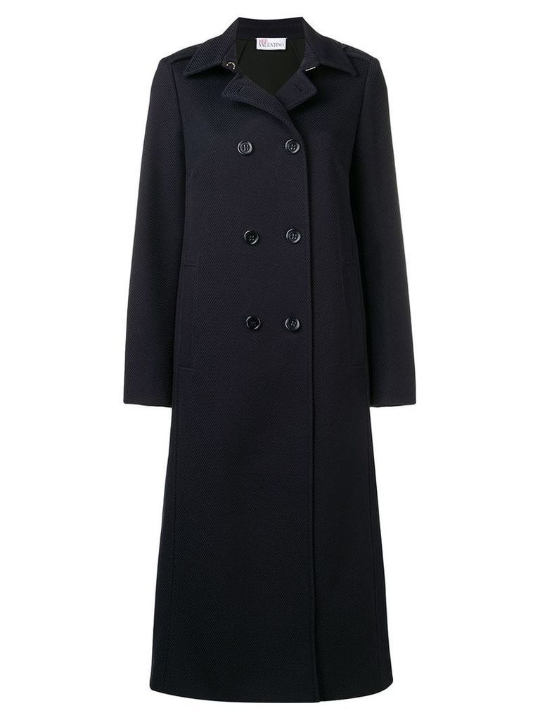 Red Valentino double breasted peacoat - Blue