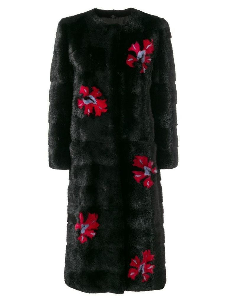 Simonetta Ravizza fur detail coat - Black