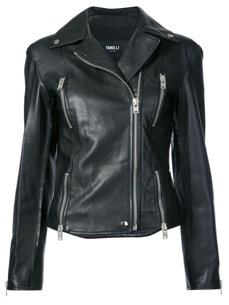 Yang Li slim biker jacket - Black
