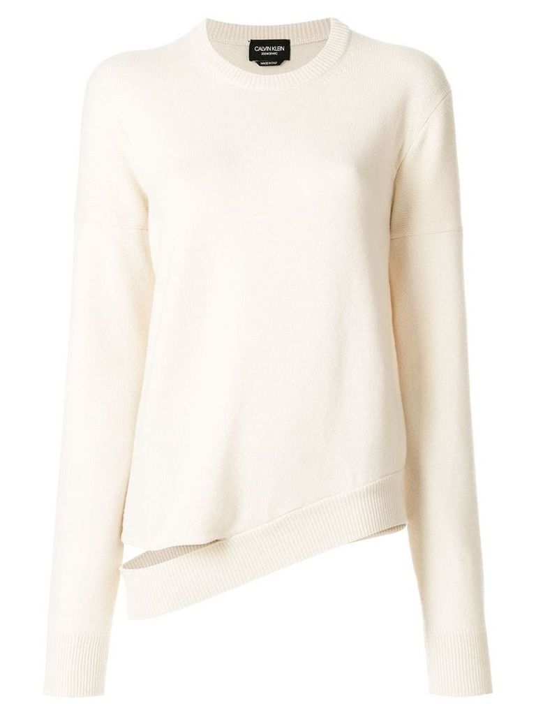 Calvin Klein 205W39nyc asymmetric hem knitted jumper - White