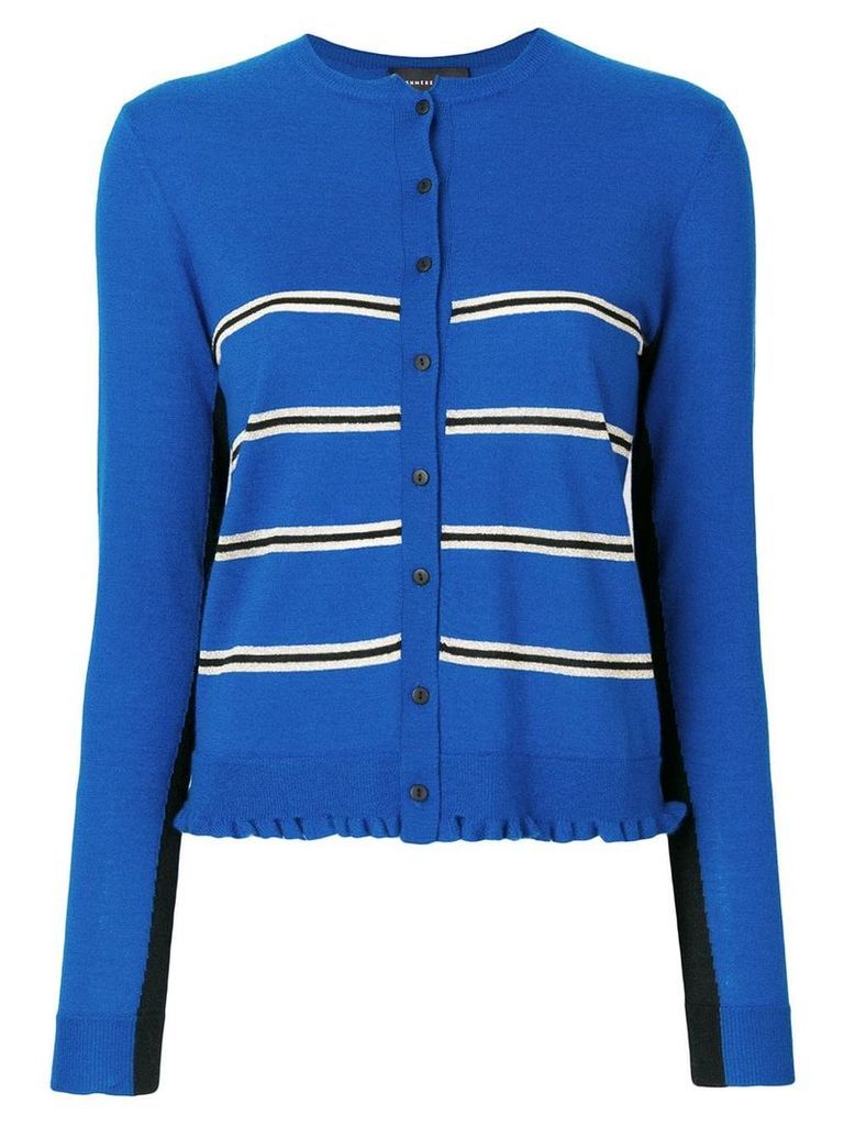 Cashmere In Love Capucine cropped striped cardigan - Blue