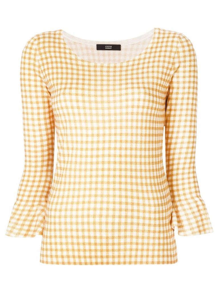 Steffen Schraut gingham print blouse - Yellow