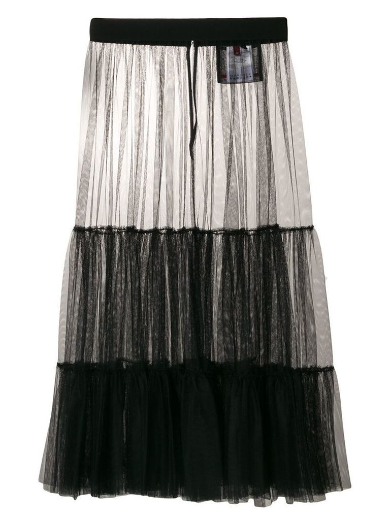 Moncler over-the-knee mesh skirt - Black