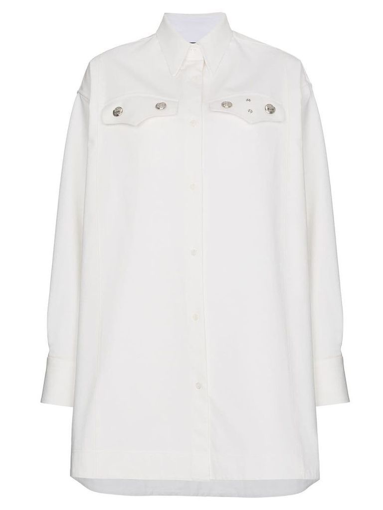 Calvin Klein 205W39nyc Oversized shirt with silver buttons - White