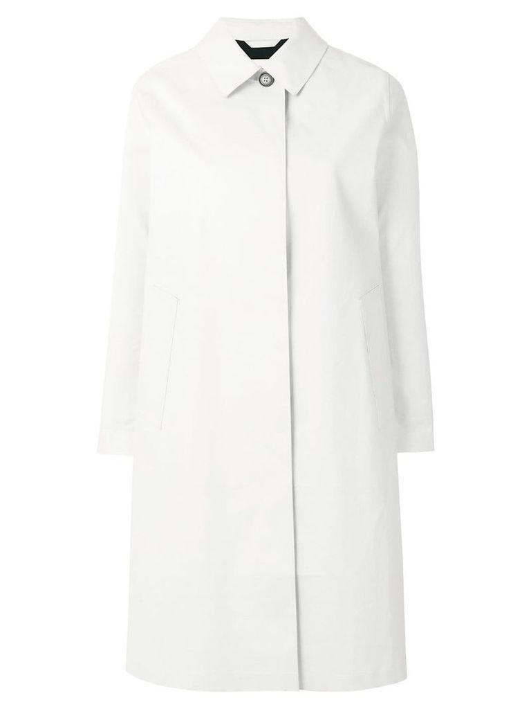 Mackintosh single-breasted coat - White