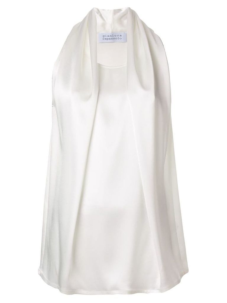 Gianluca Capannolo draped sleeveless blouse - White