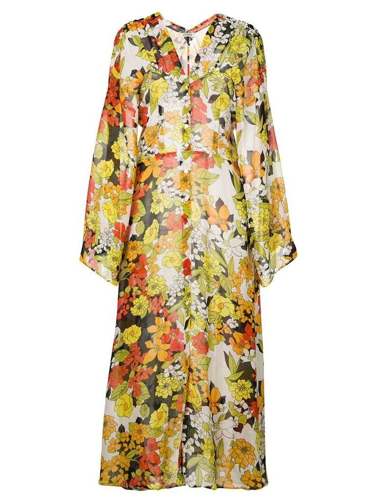 Attico floral print button dress - Multicolour