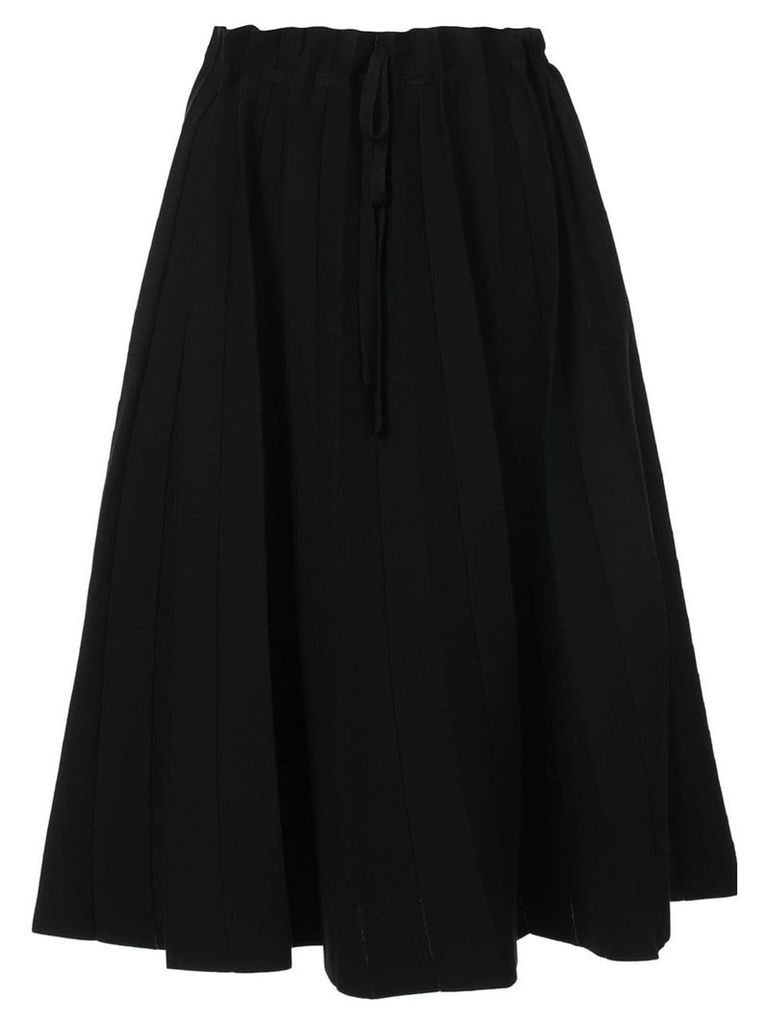 Label Under Construction paper bag waisted mid-length skirt - Black