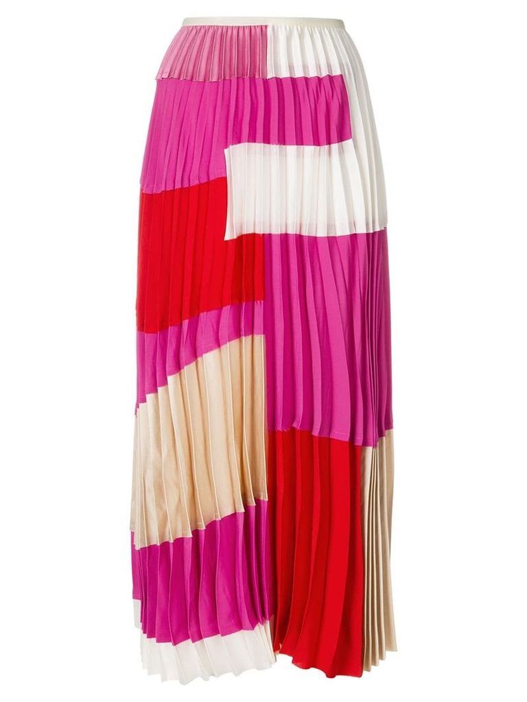 Marni colour block pleated skirt - Multicolour