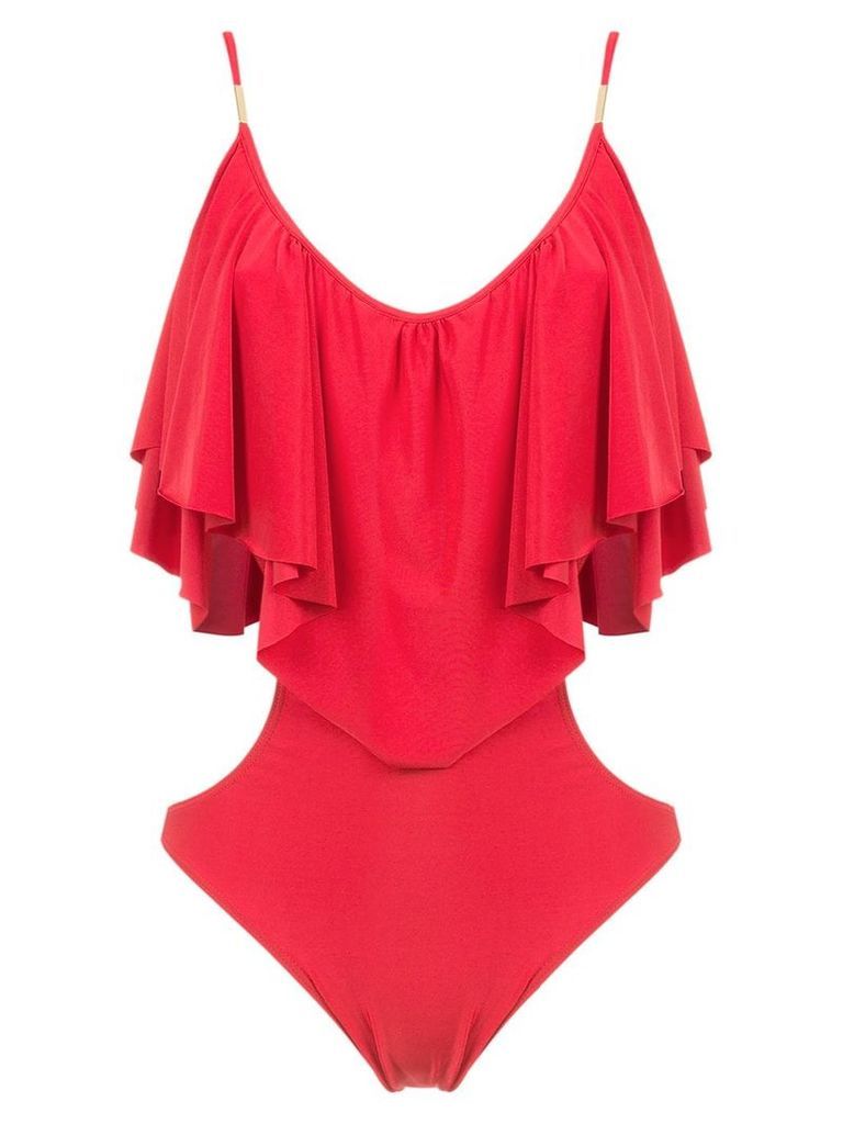 Brigitte ruffled bodysuit - Red