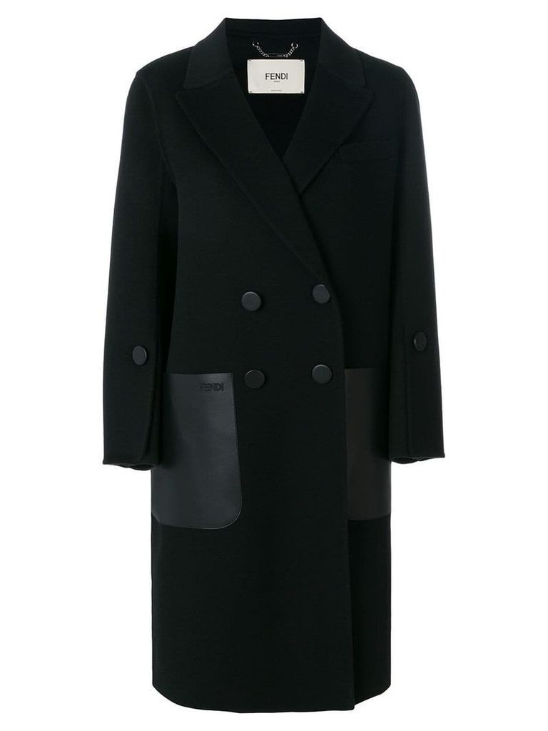 Fendi double breasted coat - Black