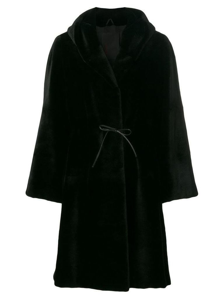 Liska Dawson hooded fur coat - Black