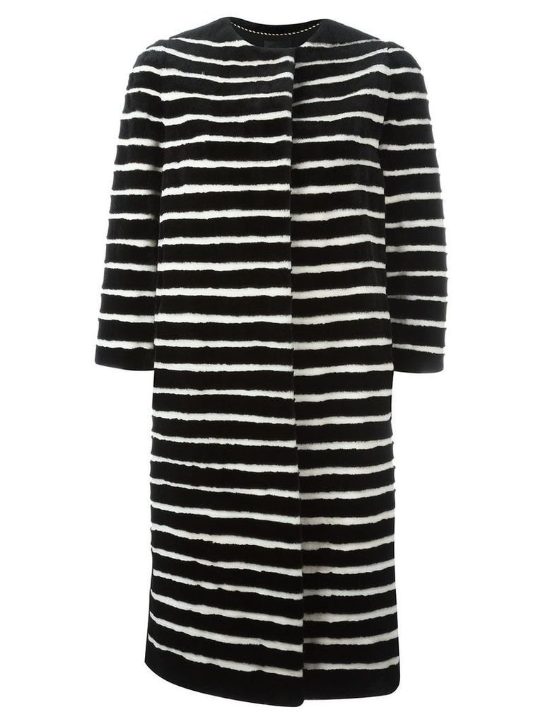 Liska striped midi coat - Black