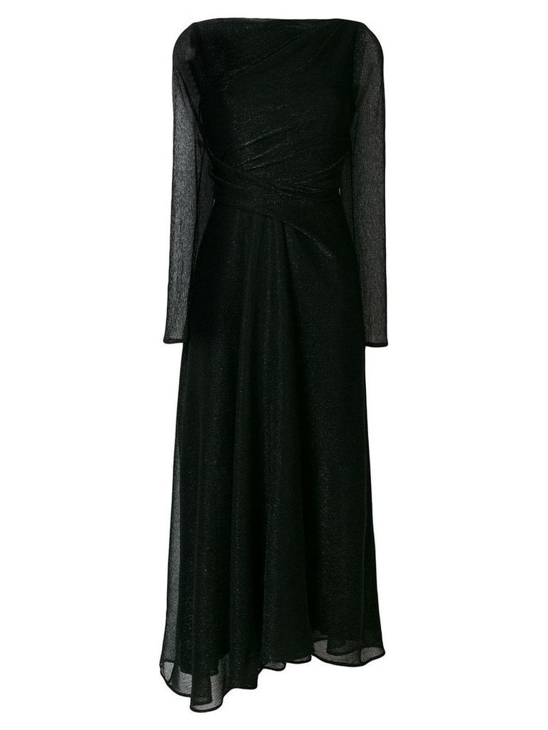 Talbot Runhof long-sleeved metallic dress - Black