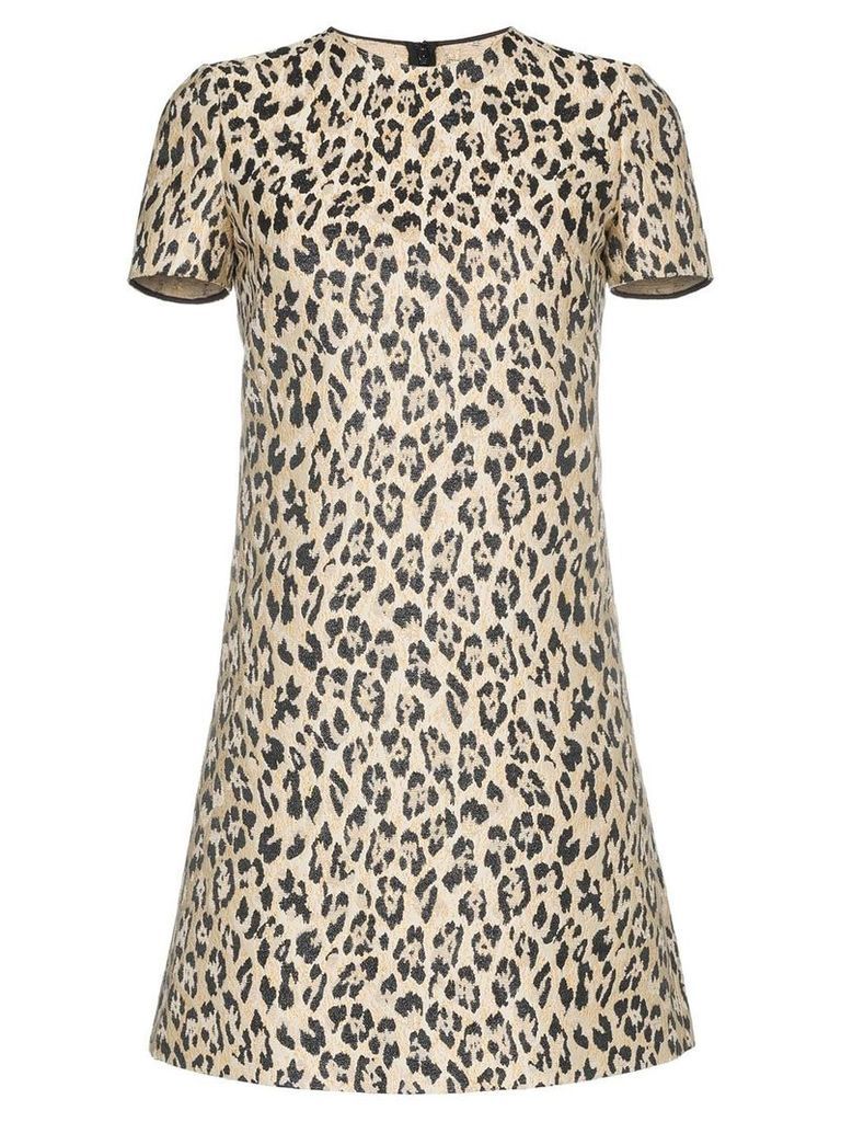 Valentino leopard print mini dress - Brown