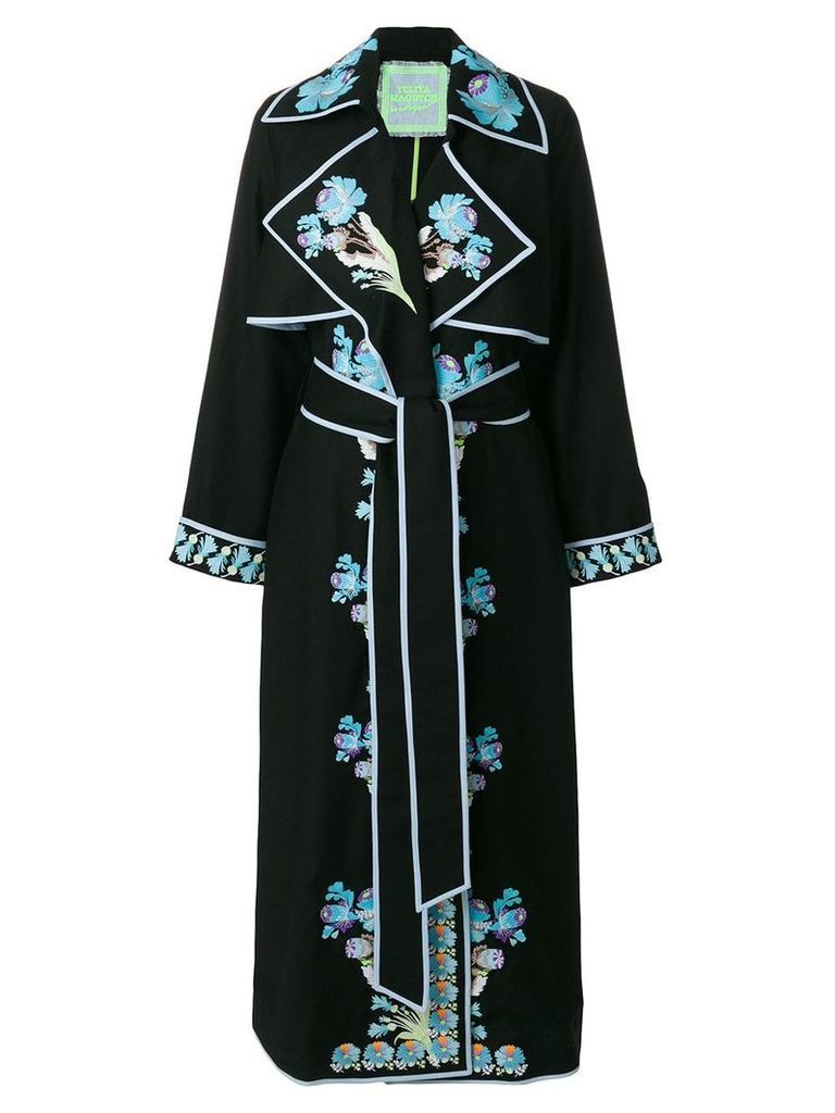 Yuliya Magdych Opium embroidered wrap dress - Black