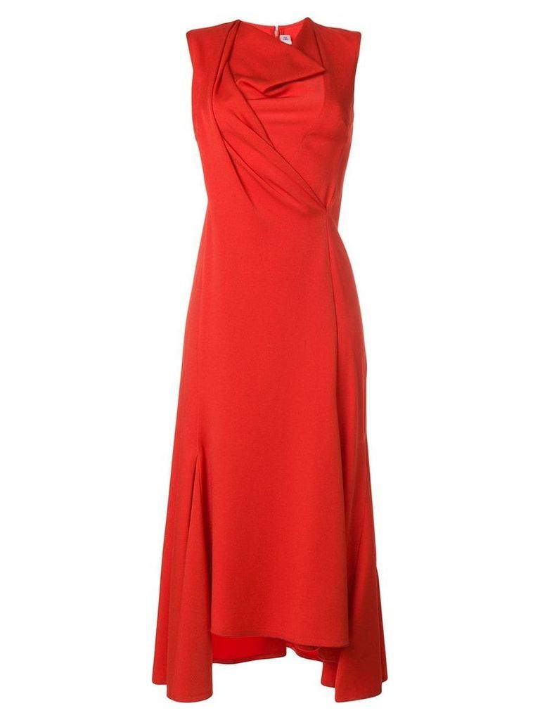 Victoria Beckham draped front midi dress - Red