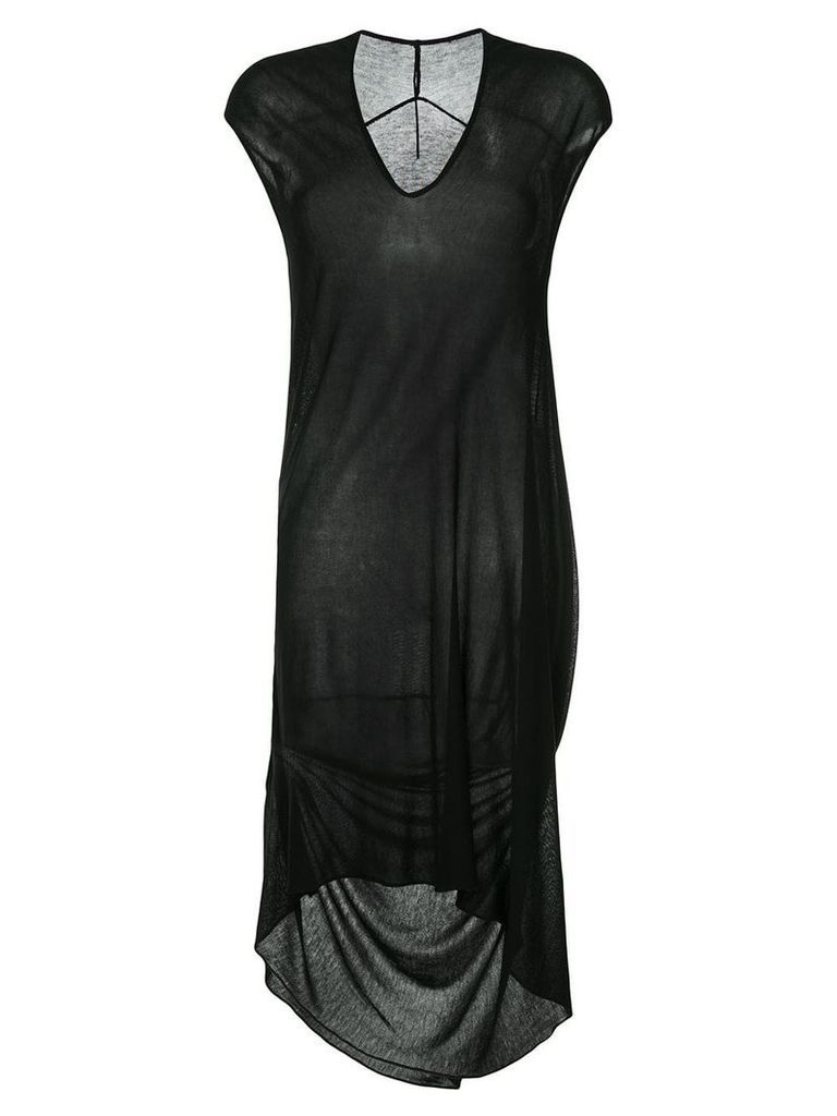 Masnada v-neck asymmetric dress - Black