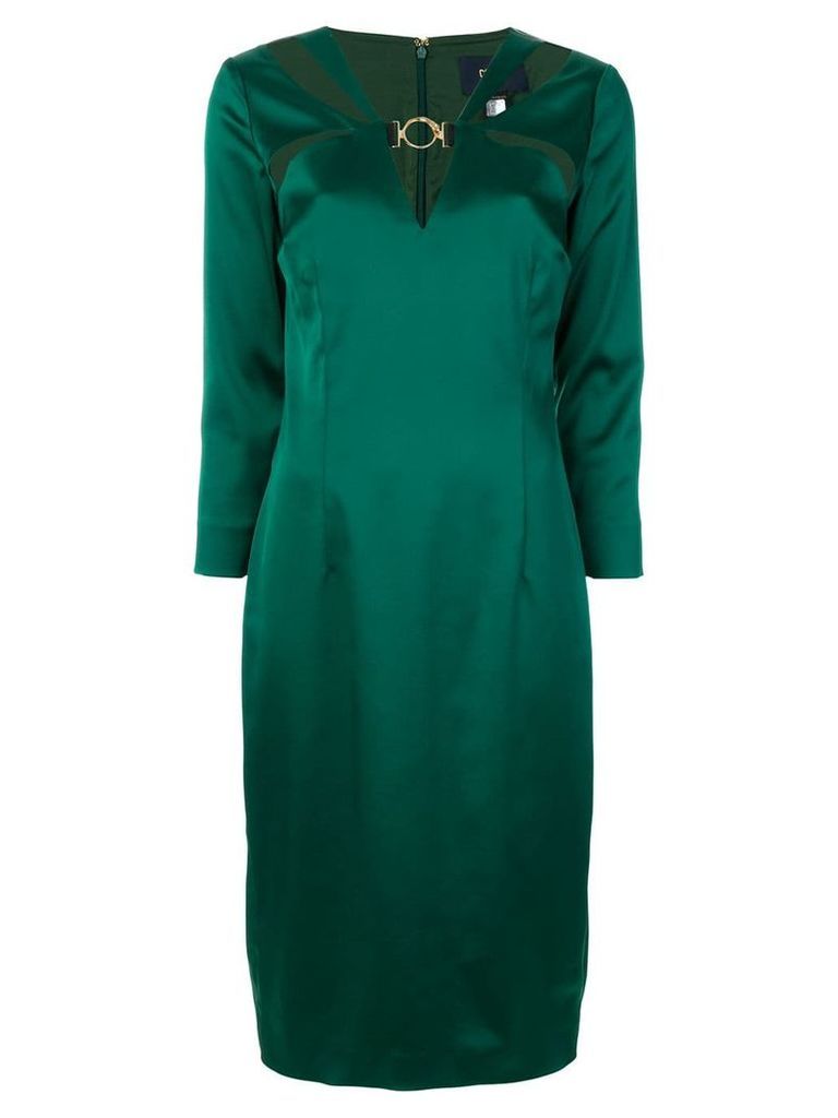 Cavalli Class long sleeved cut out dress - Green