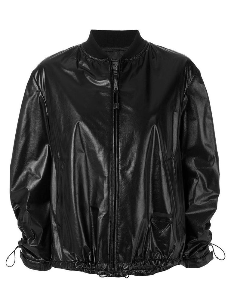 Prada drawstring bomber jacket - Black