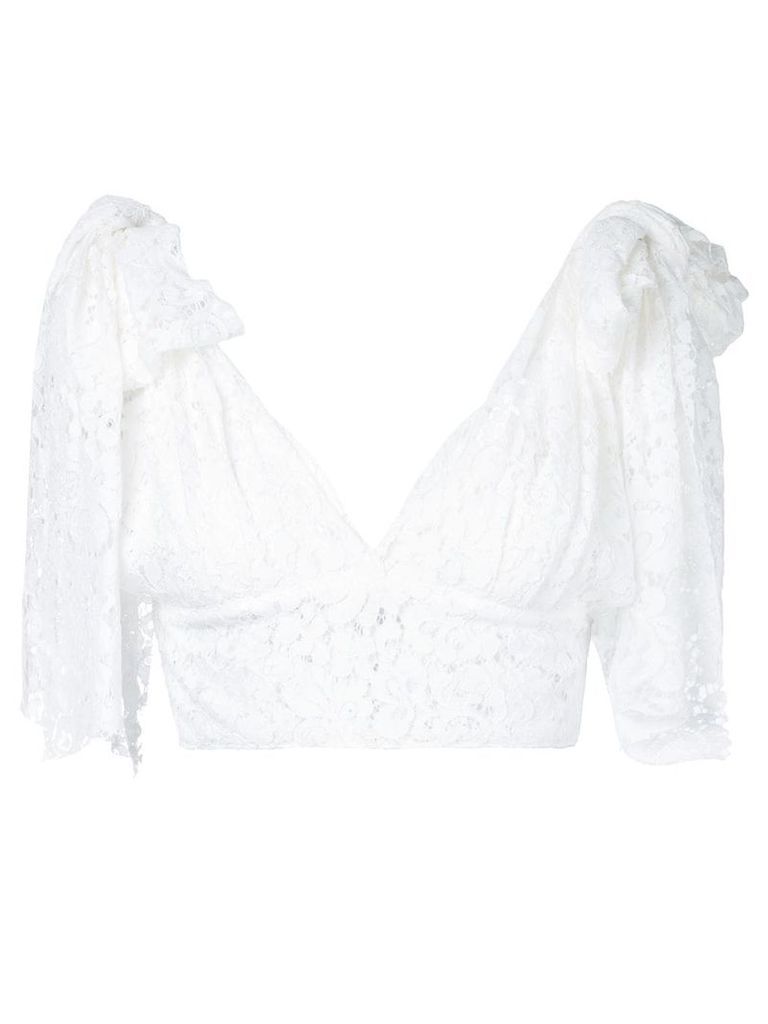 Bambah tied shoulder triangle top - White