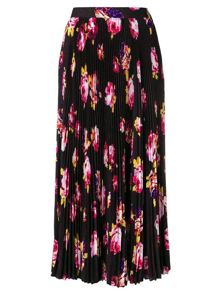 MSGM pleated floral print skirt - Black