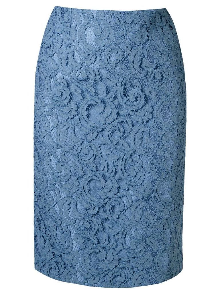 Martha Medeiros lace pencil skirt - Blue