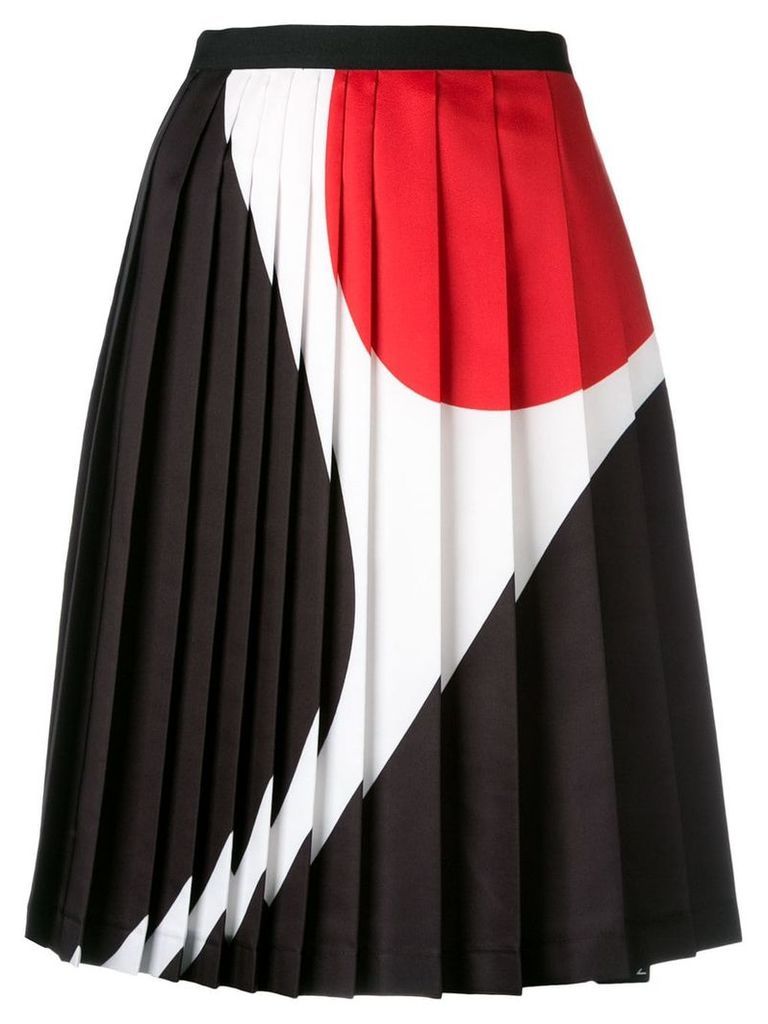 Neil Barrett geometric print pleated skirt - Black