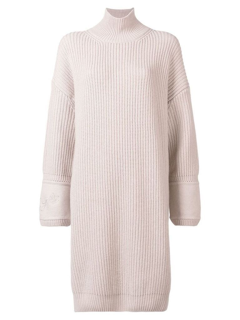 Fendi embroidered cuff knitted dress - Pink