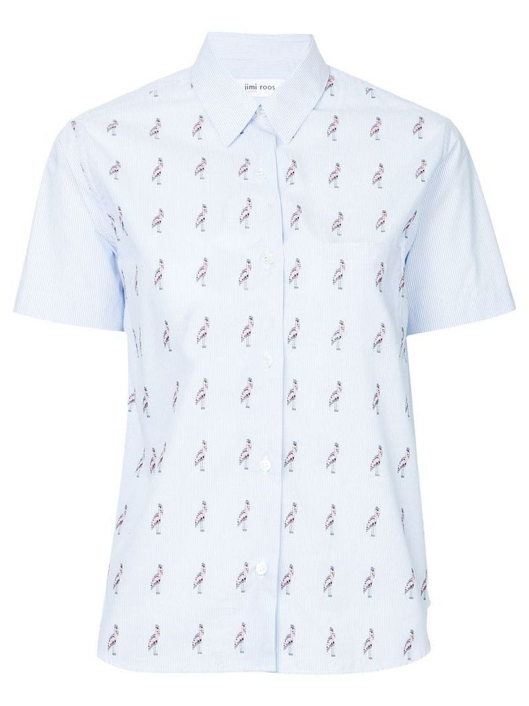 Jimi Roos flamingo print shirt - White