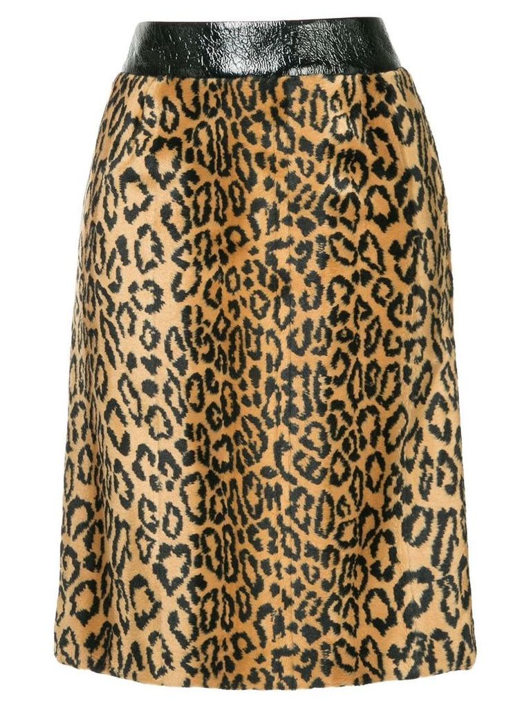 We11done leopard faux fur skirt - Brown