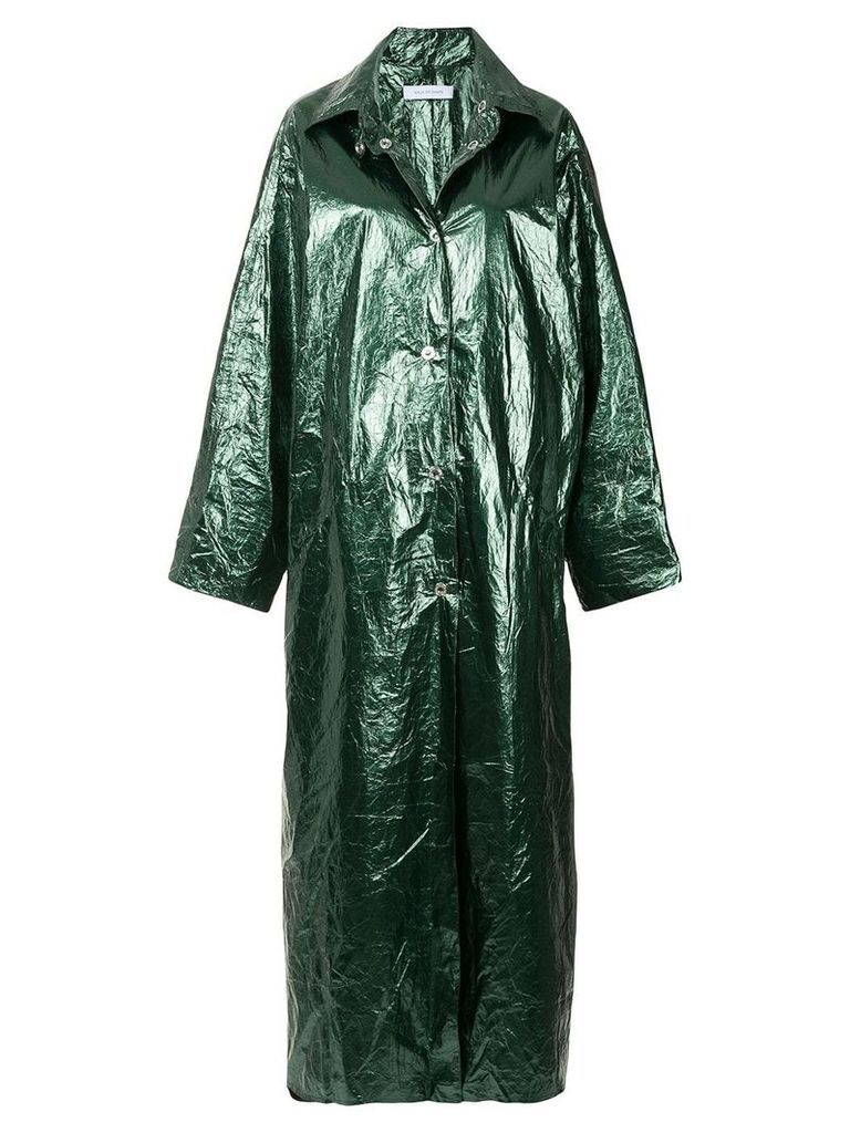 Walk Of Shame glossy long raincoat - Green