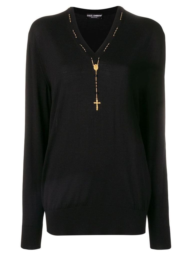 Dolce & Gabbana rosary detail jumper - Black