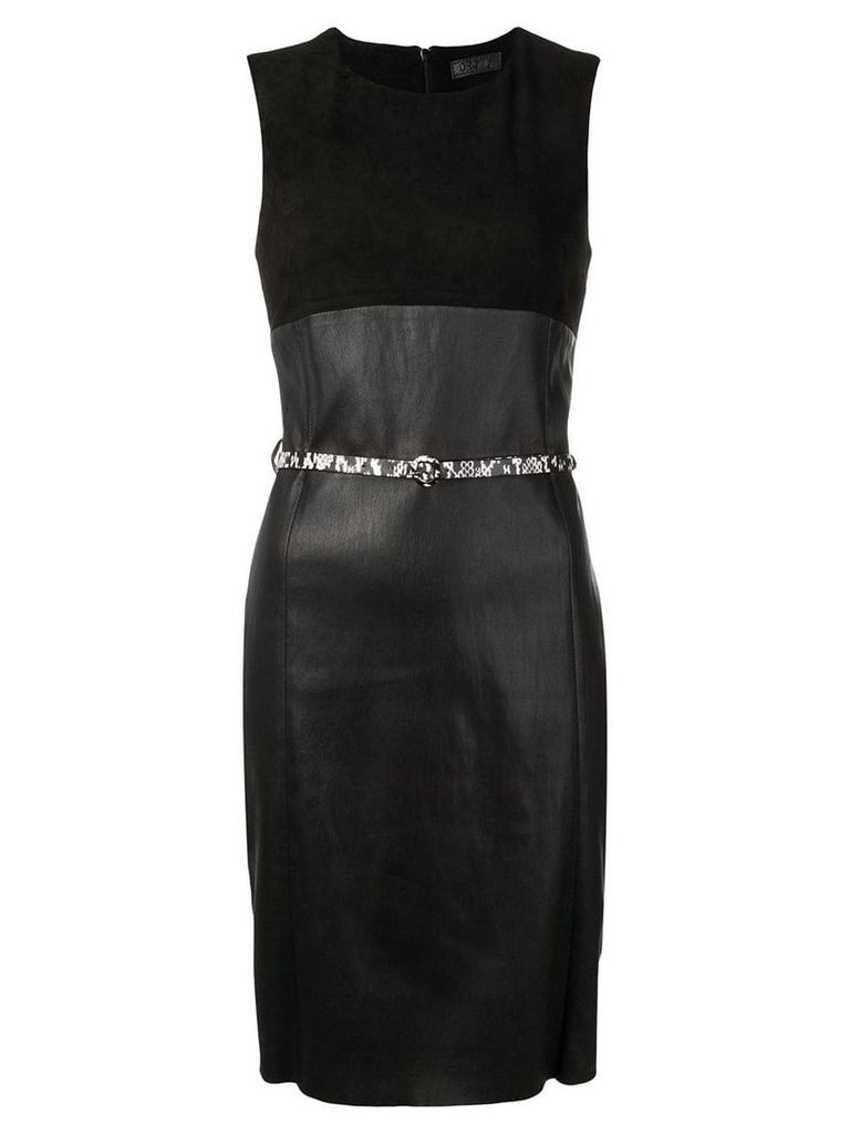 Drome suede-panelled dress - 800 Black