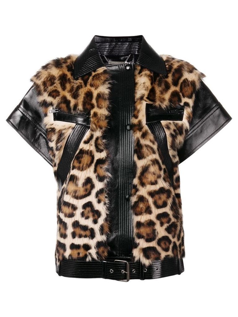 Givenchy zipped leopard vest - Black