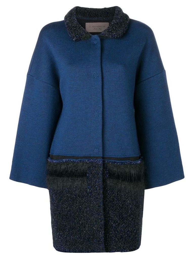 D.Exterior colour block coat - Blue