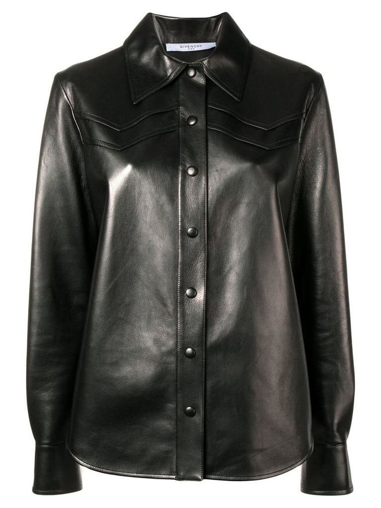 Givenchy lambskin shirt jacket - Black