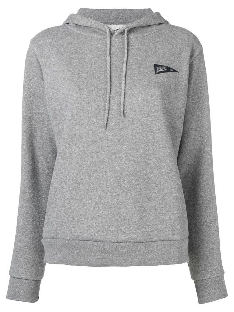 A.P.C. triangle logo print hoodie - Grey