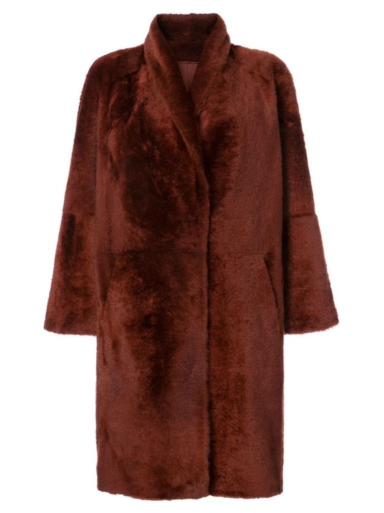 Sprung Frères oversized mid-length coat - Red