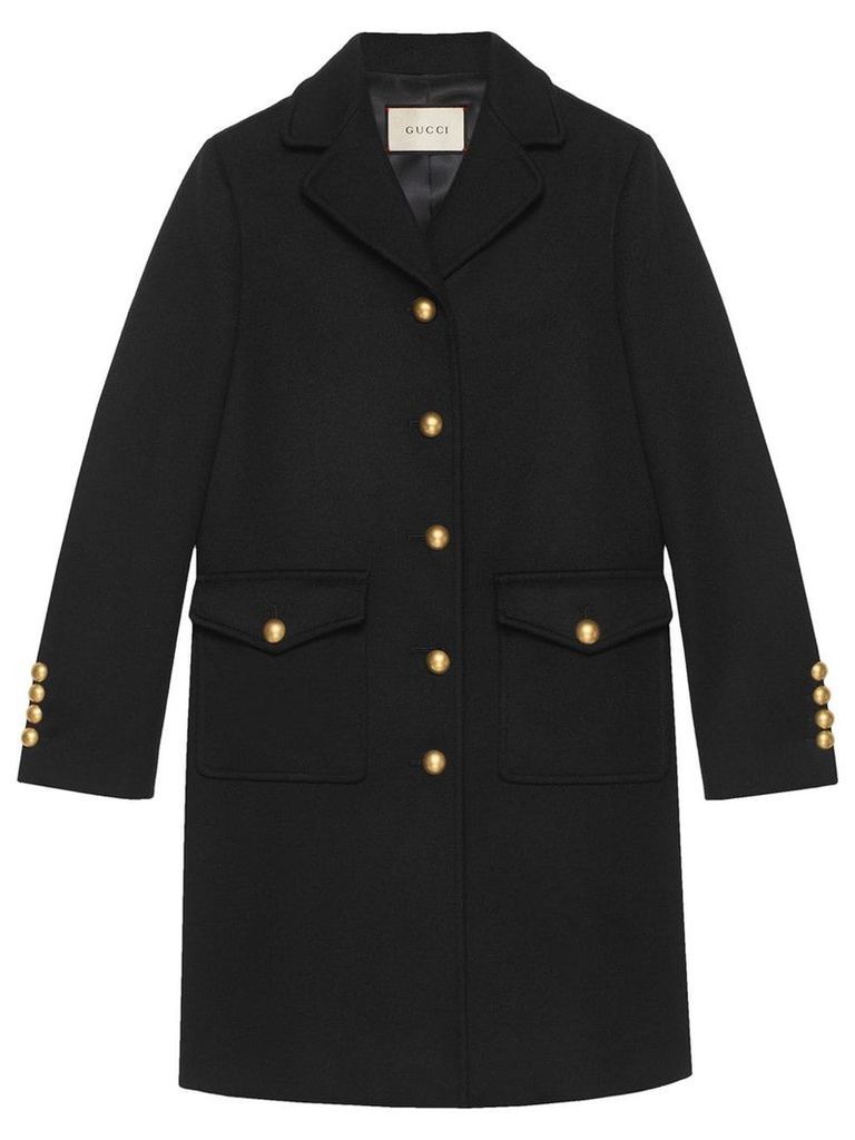 Gucci Wool coat with Double G - Black