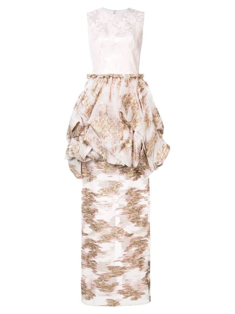 Christian Siriano fitted jacquard dress - Pink