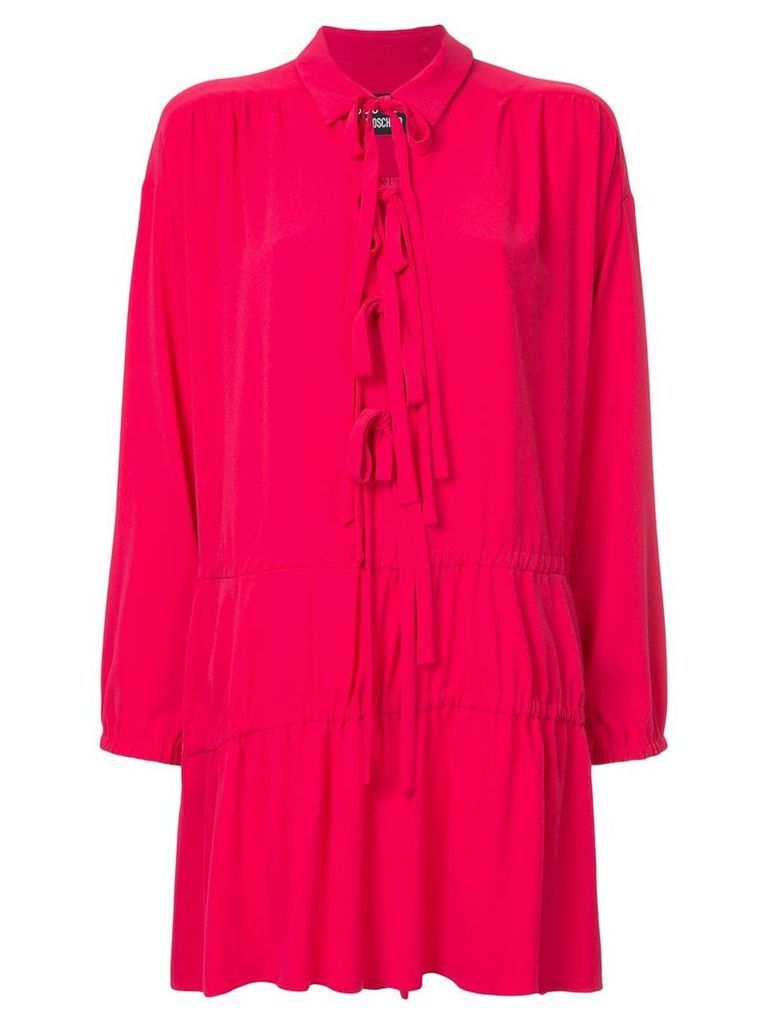 Boutique Moschino drop waist tunic with tie detail - PINK