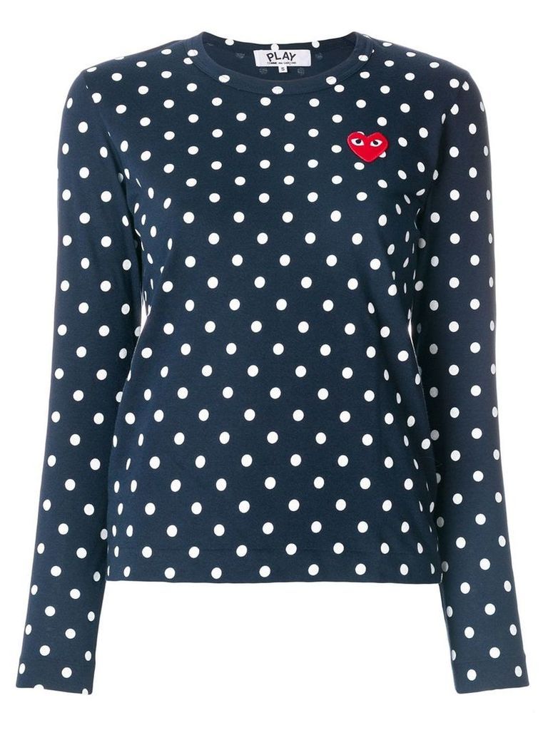 Comme Des Garçons Play polka dot heart logo T-shirt - Multicolour
